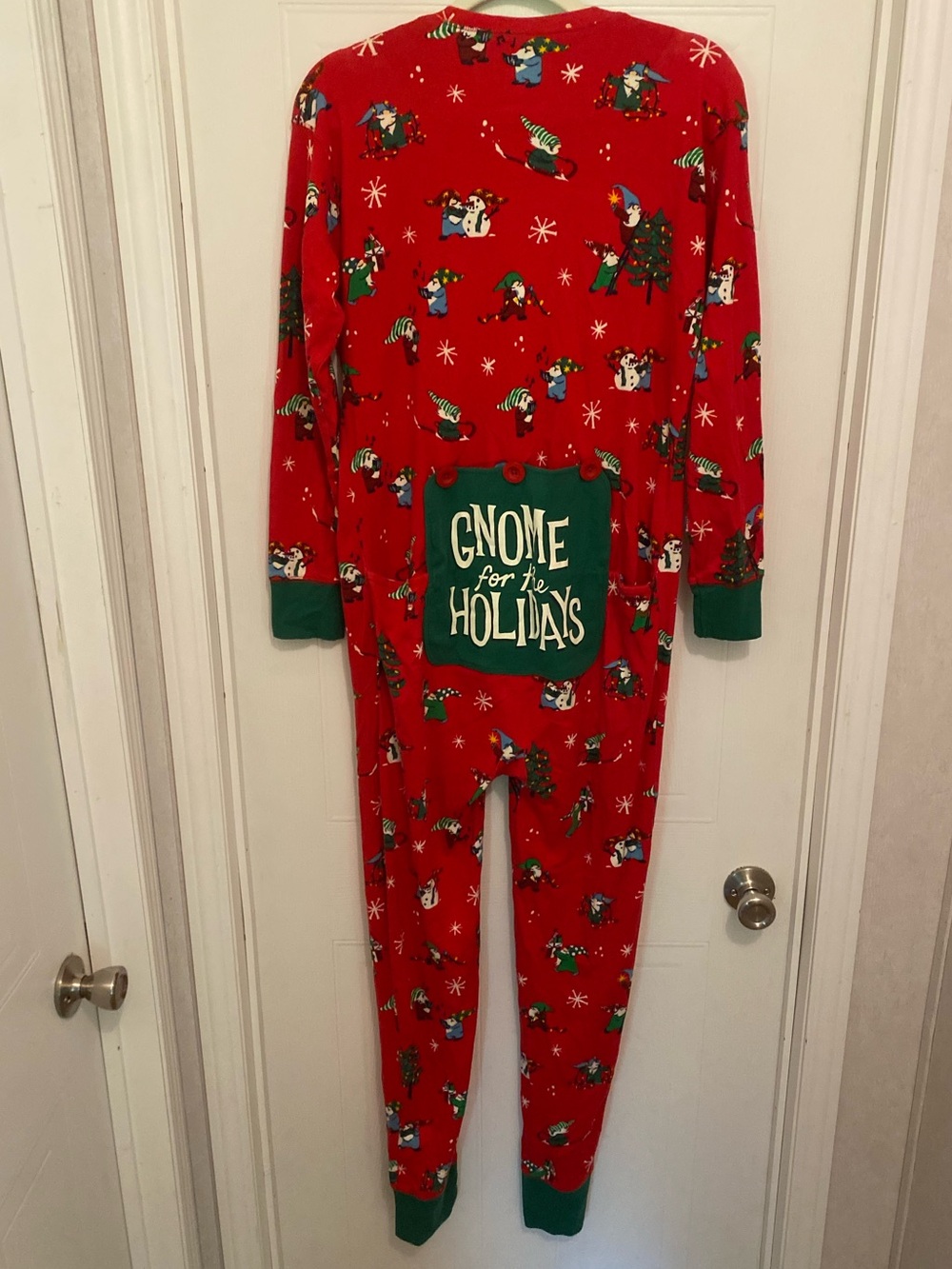 “Gnome for the Holidays” Adult Onsie Pajamas
